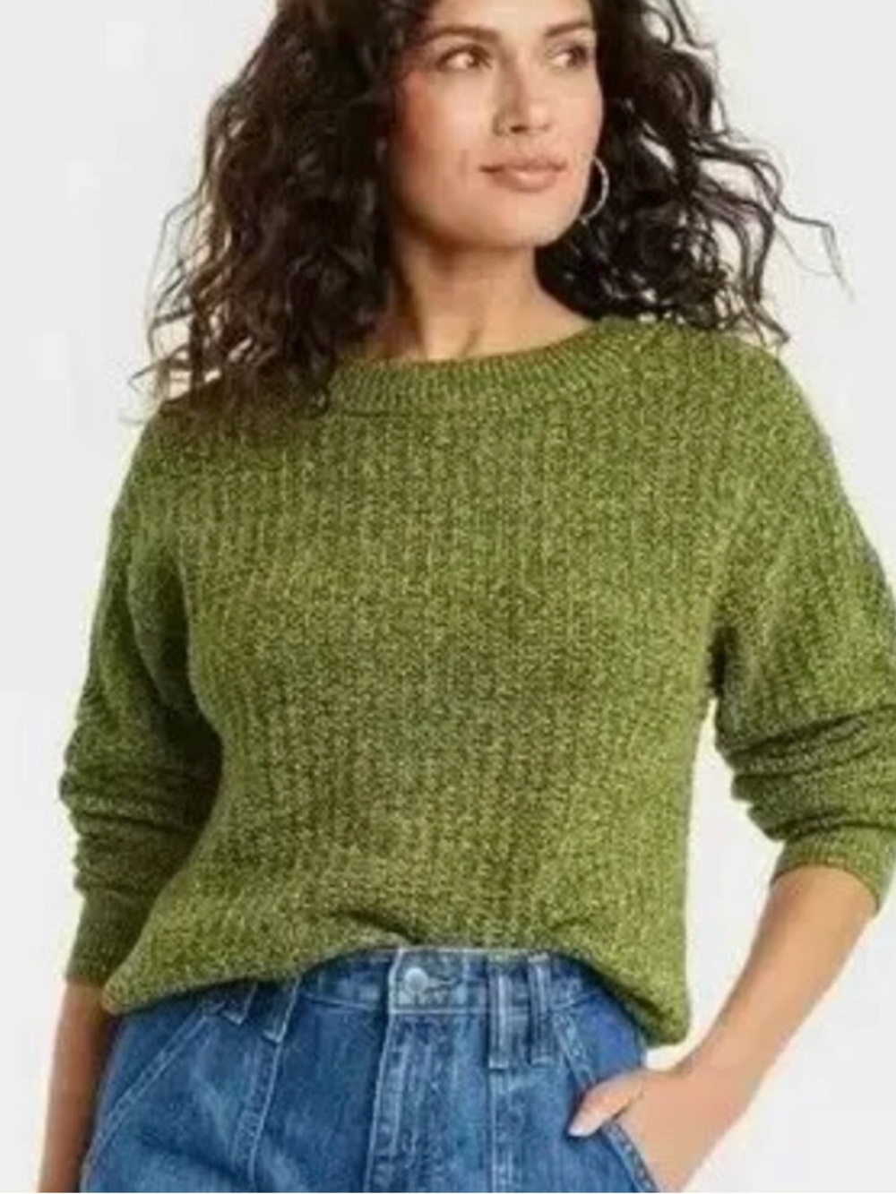 Universal Thread Olive Green Knit Crewneck Sweater
